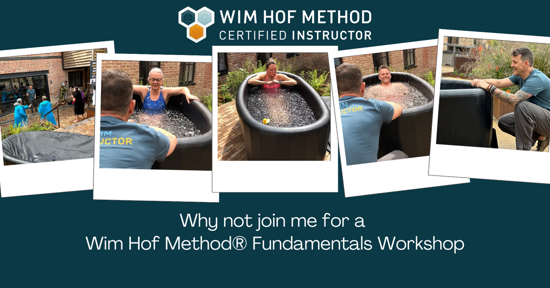 Andy Mackenzie taking an Ice Bath at the Glove Factory Studios in Holt, on a Wim Hof Method Fundamentals Workshop - Dare2Become
